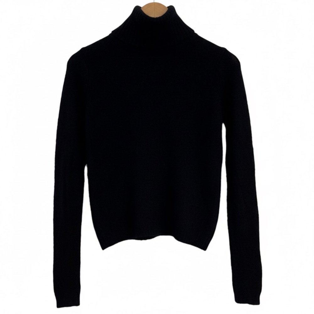 100% Cashmere Black Turtleneck Sweater Isaac Mizrahi S - Picture 3 of 7